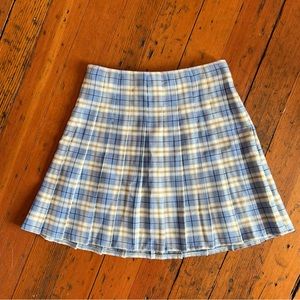 Plaid Pleated Mini Skirt